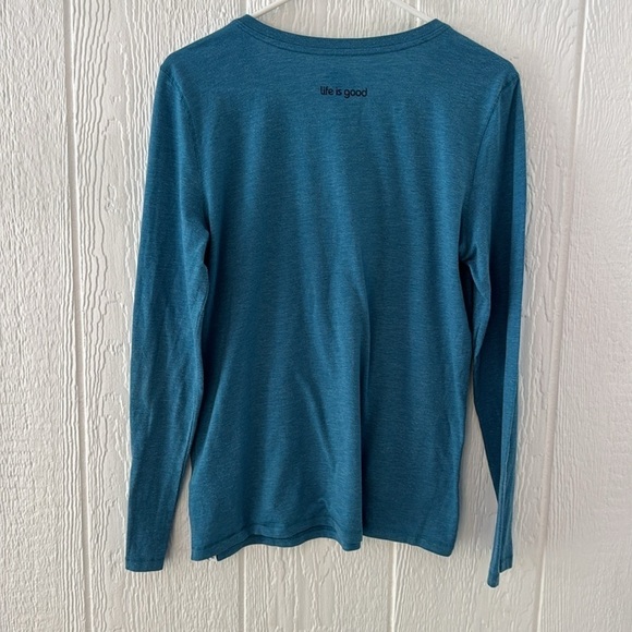 Life is good born to run long sleeve v-neck medium - Picture 2 of 3